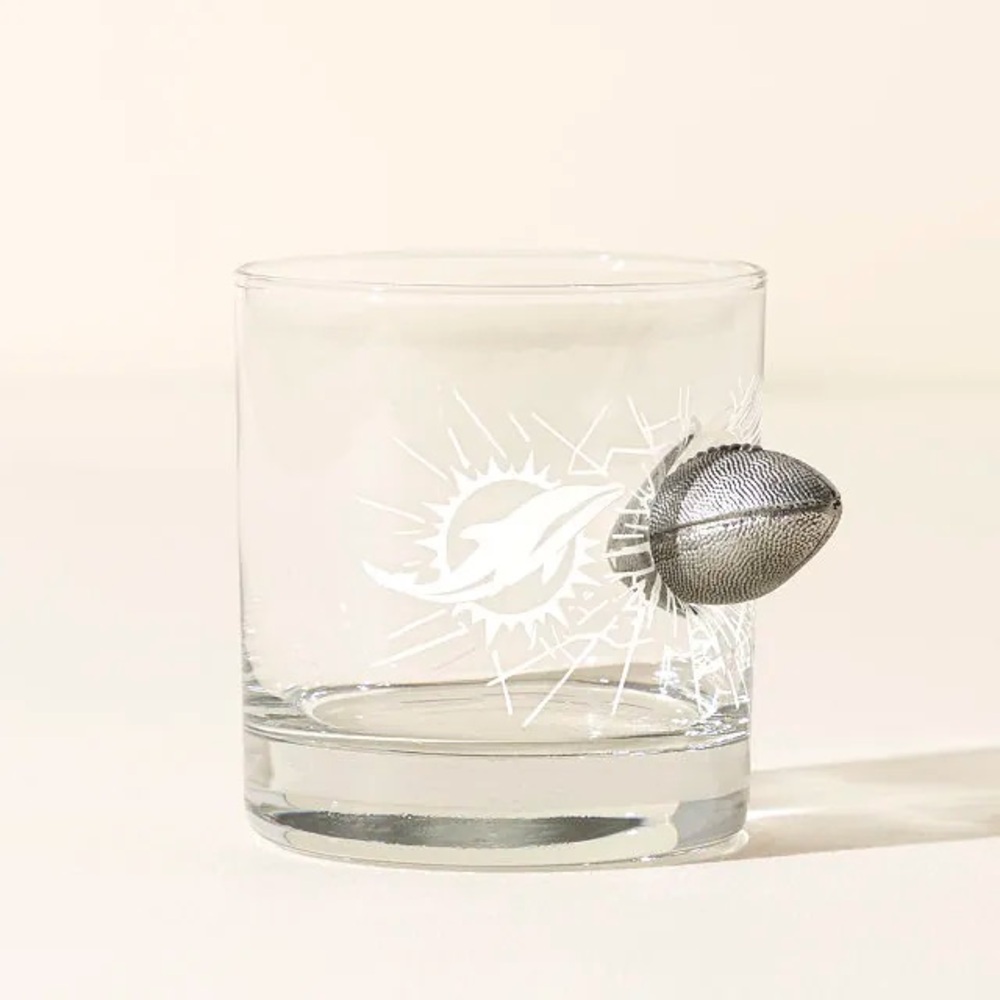 Miami Dolphins NFL Rocks Glass